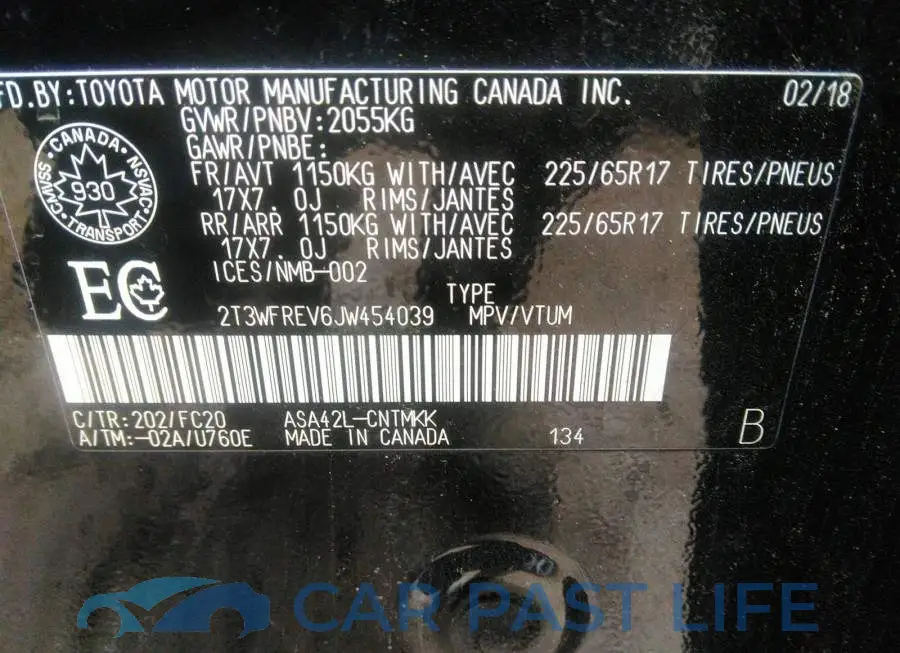 2T3WFREV6JW454039# 9
