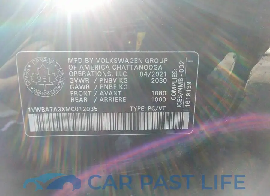 1VWBA7A3XMC012035# 9