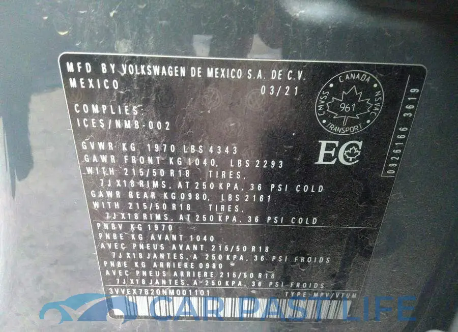3VVEX7B20NM001101# 9