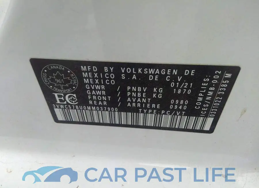 3VWC57BU0MM037900# 9