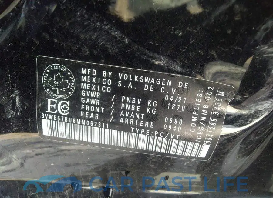 3VWE57BU6MM062311# 9