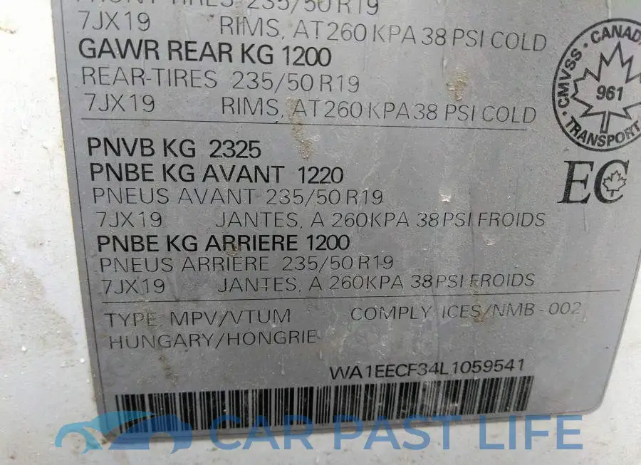 WA1EECF34L1059541# 9