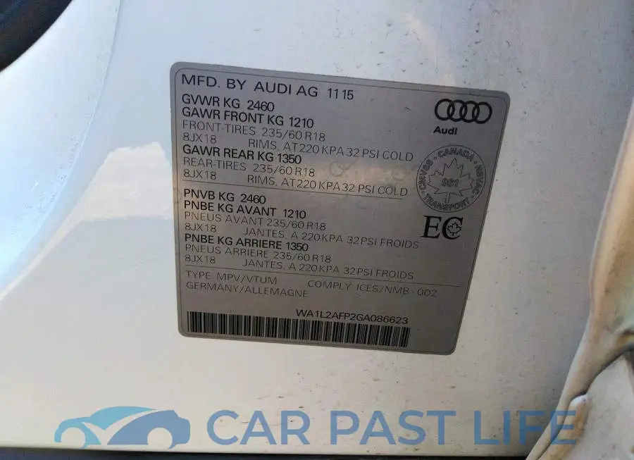 WA1L2AFP2GA086623# 9