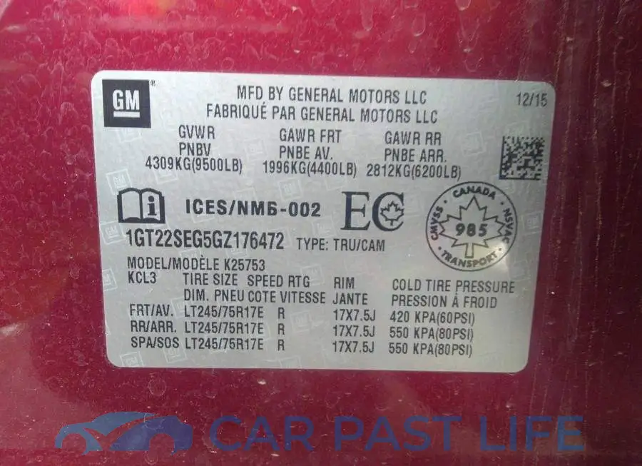 1GT22SEG5GZ176472# 9