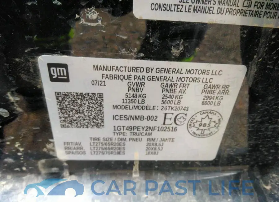 1GT49PEY2NF102516# 9