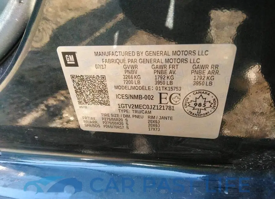 1GTV2MEC0JZ121781# 9