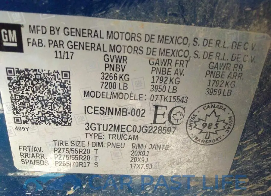 3GTU2MEC0JG228597# 9