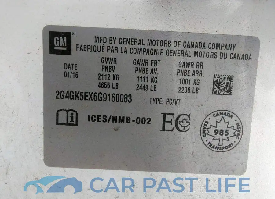 2G4GK5EX6G9160083# 9