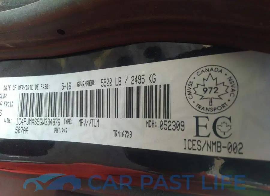 1C4PJMAS9GW334876# 9