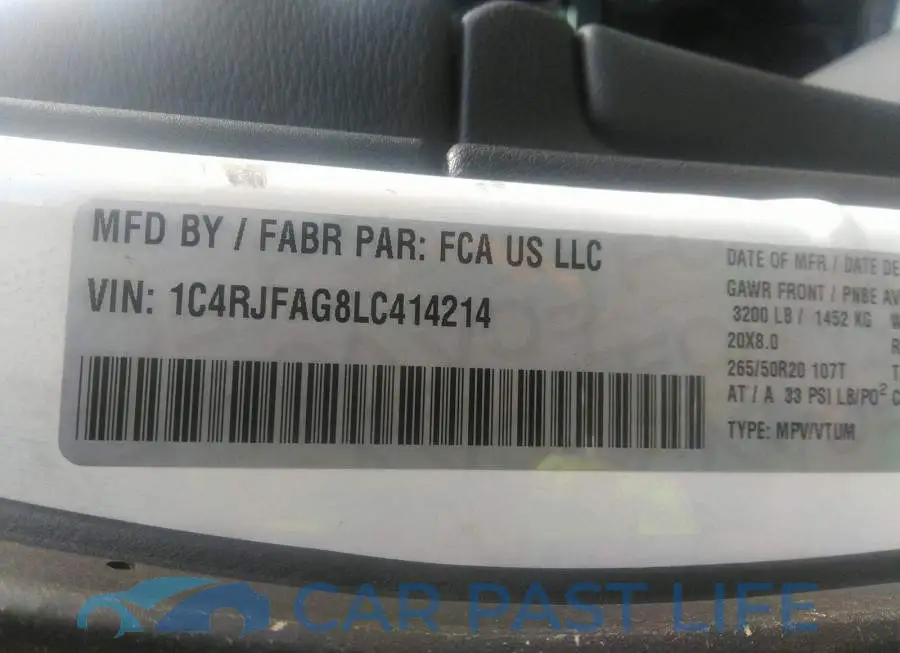 1C4RJFAG8LC414214# 9
