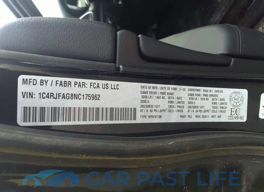 1C4RJFAG8NC175962# 9