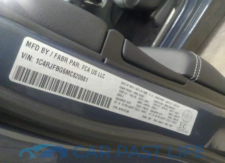 1C4RJFBG6MC820881# 9
