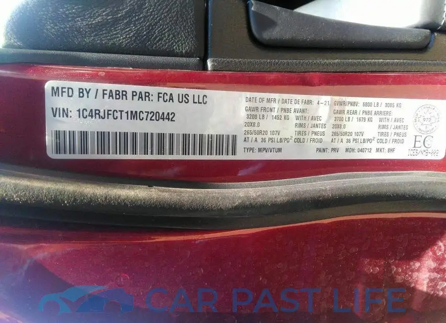 1C4RJFCT1MC720442# 9