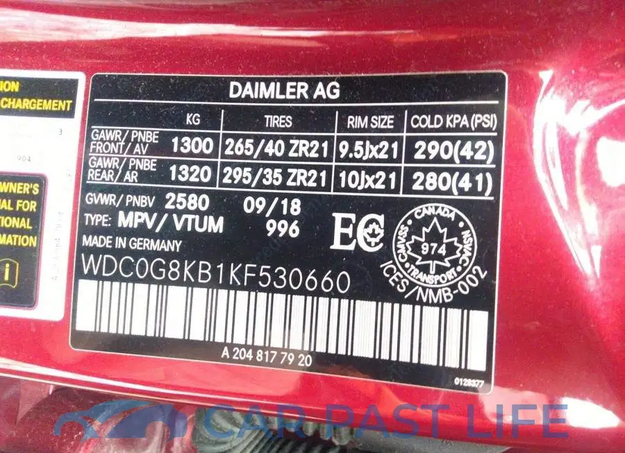WDC0G8KB1KF530660# 9