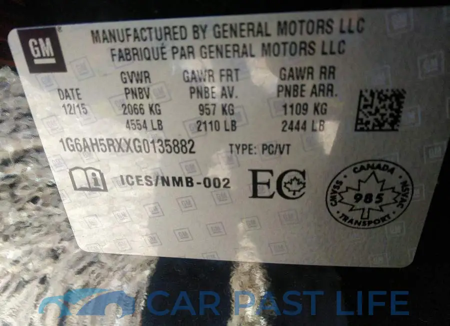 1G6AH5RXXG0135882# 9