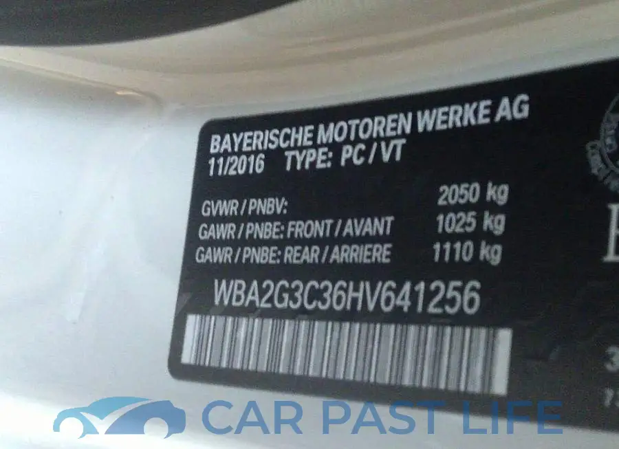 WBA2G3C36HV641256# 9