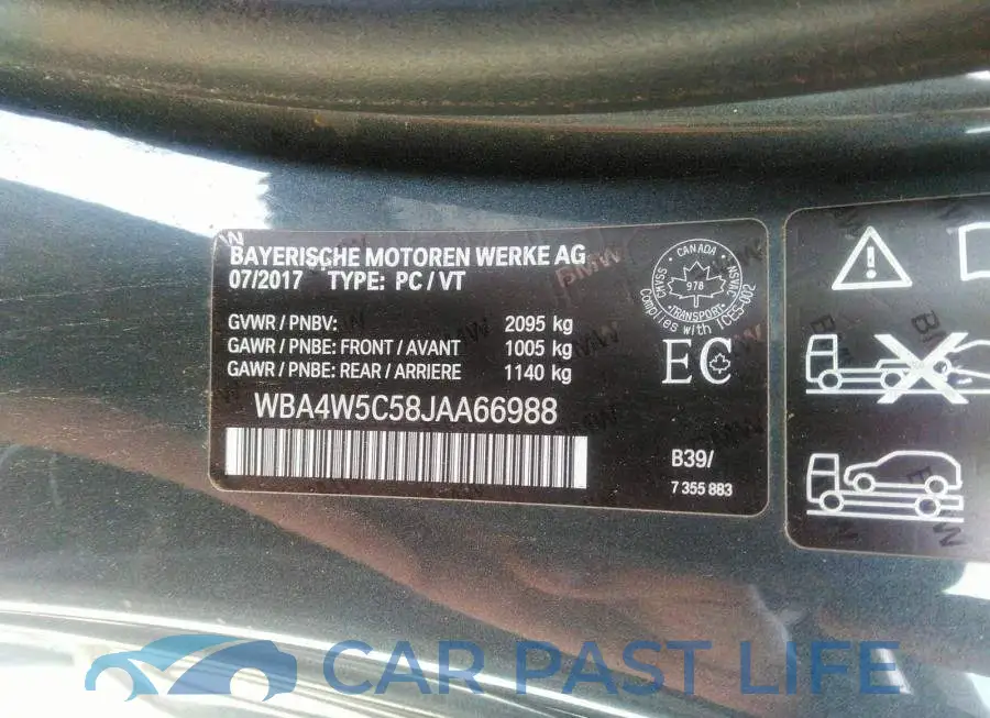 WBA4W5C58JAA66988# 9