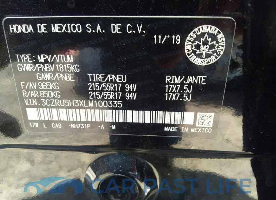 3CZRU5H3XLM100335# 9