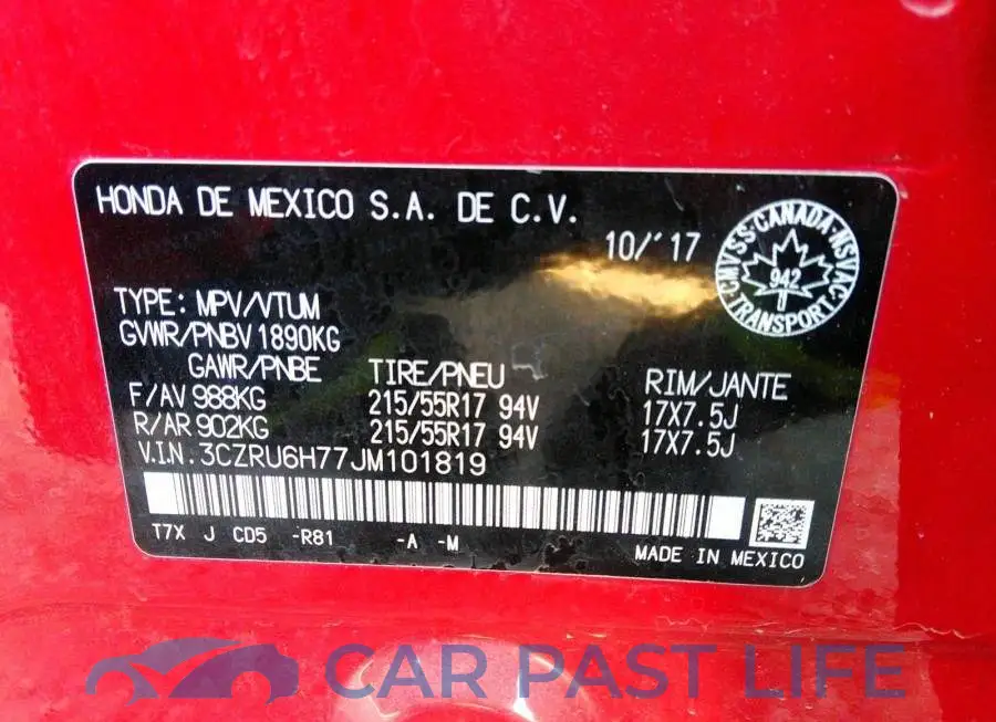 3CZRU6H77JM101819# 9
