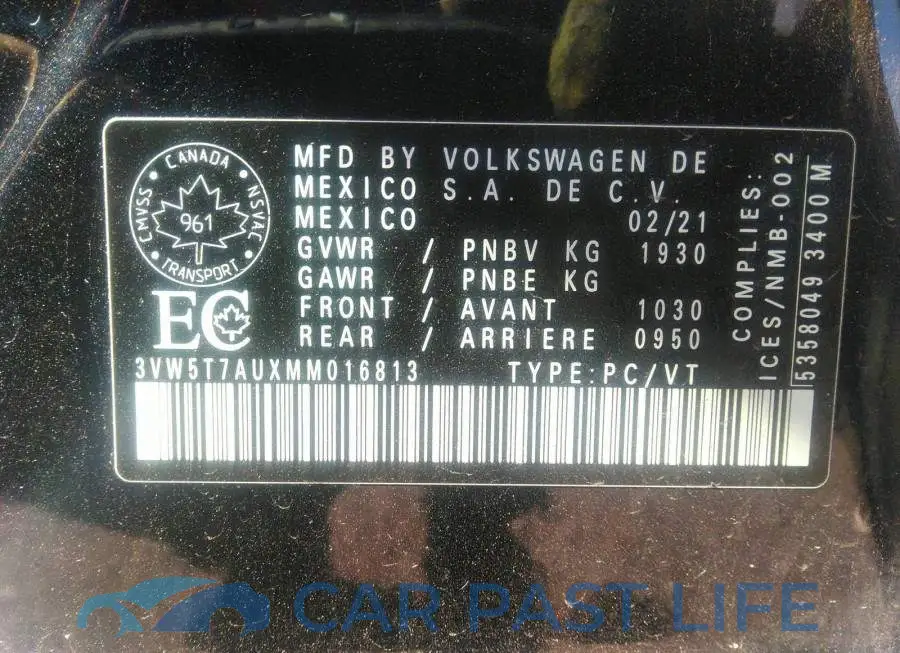 3VW5T7AUXMM016813# 9
