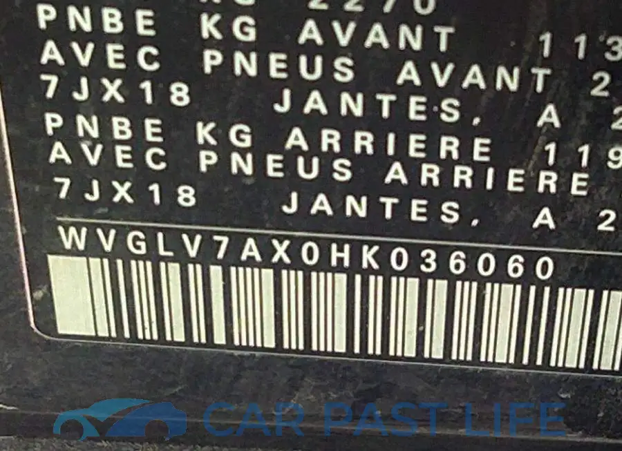 WVGLV7AX0HK036060# 9