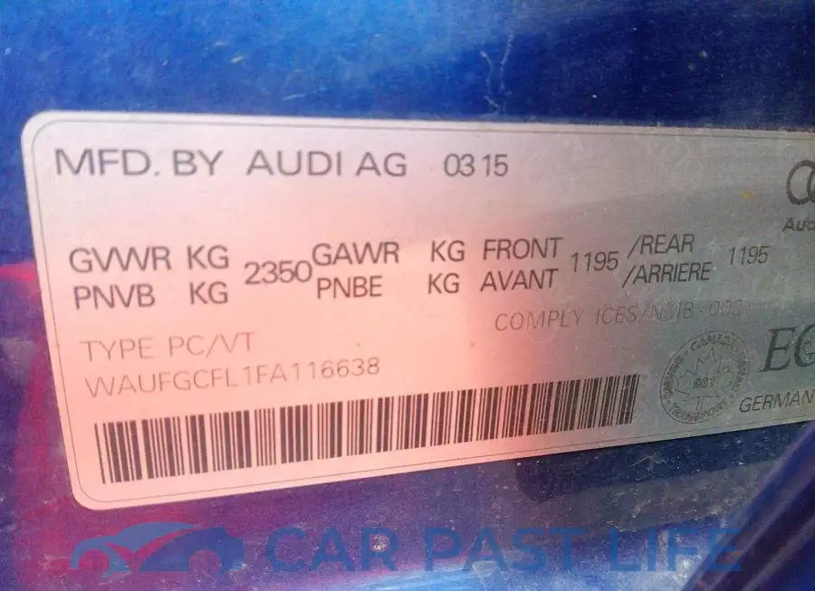 WAUFGCFL1FA116638# 9