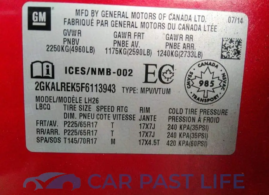 2GKALREK5F6113943# 9