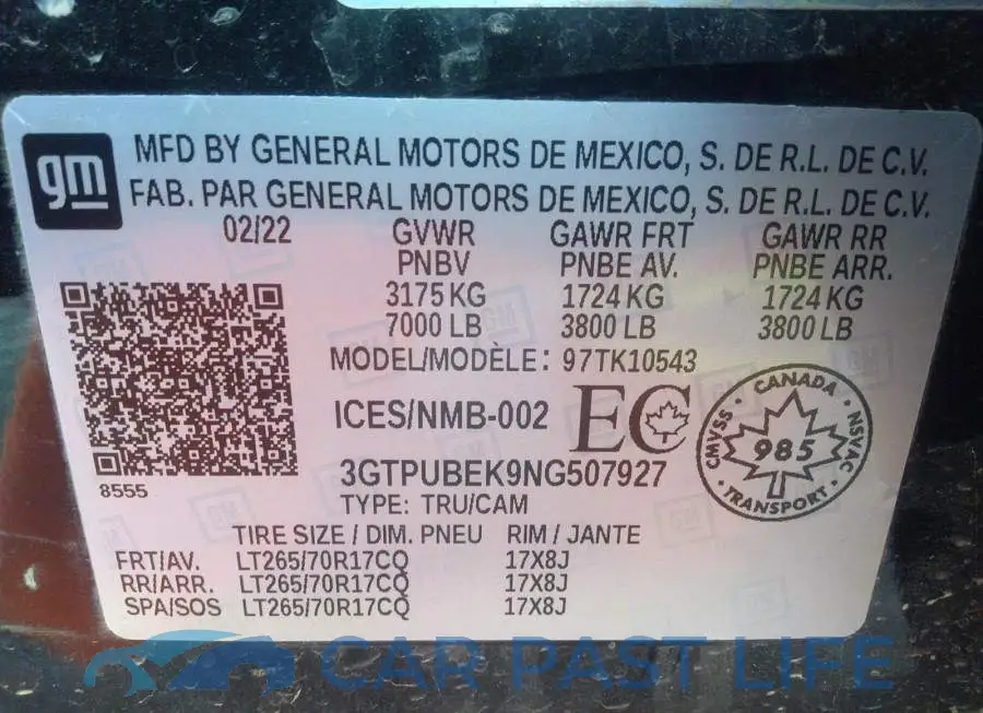 3GTPUBEK9NG507927# 9