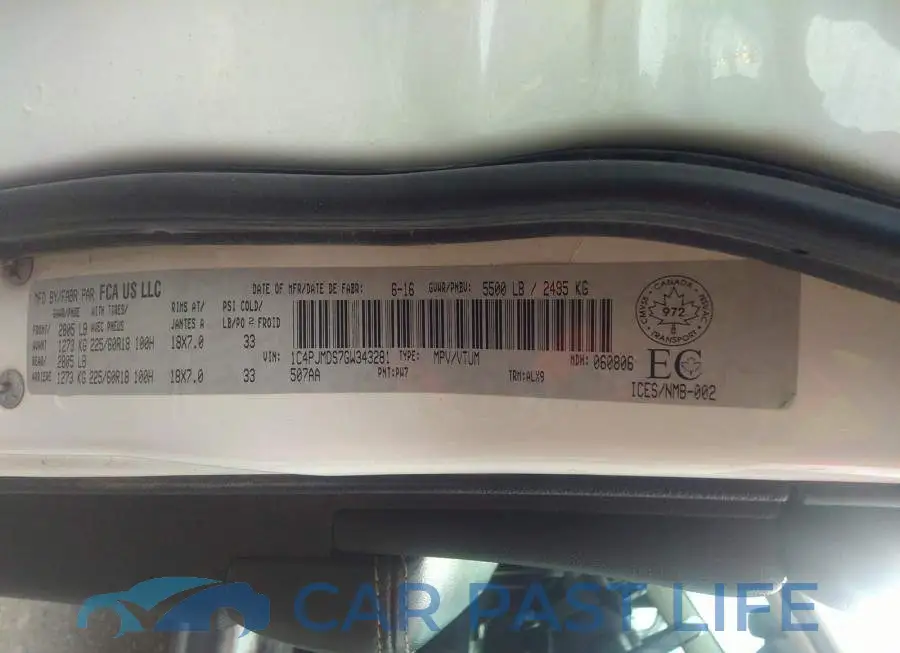 1C4PJMDS7GW343281# 9