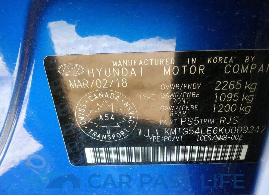 KMTG54LE6KU009247# 9