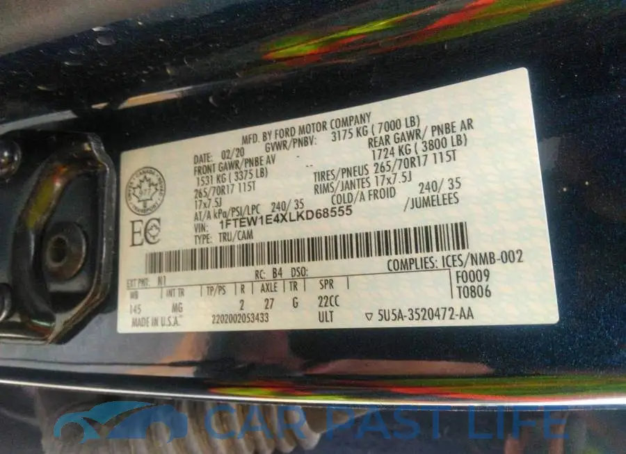 1FTEW1E4XLKD68555# 9