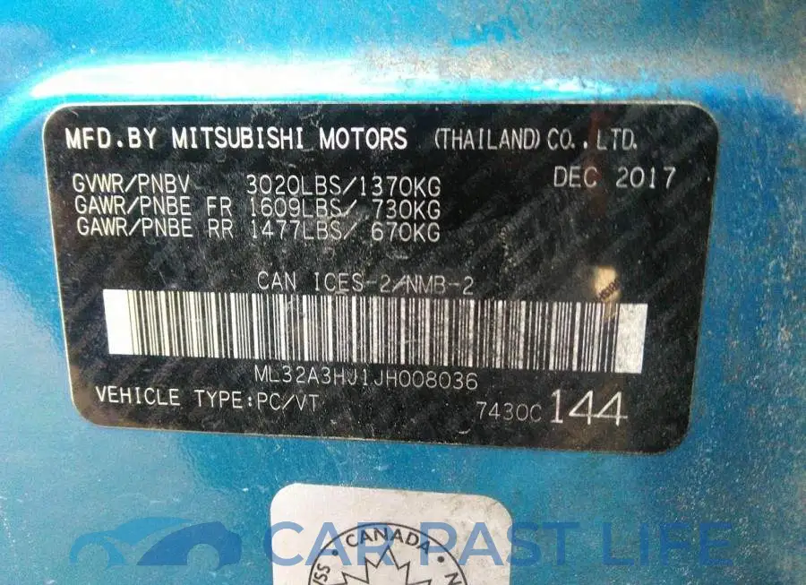 ML32A3HJ1JH008036# 9