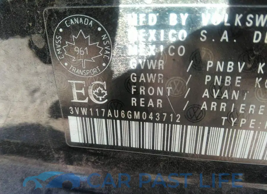 3VW117AU6GM043712# 9