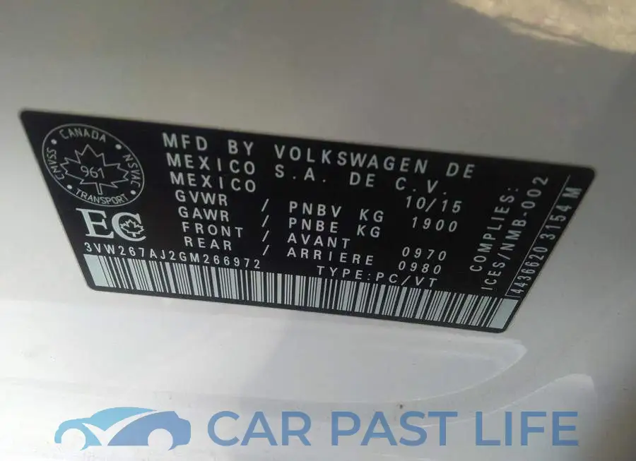 3VW267AJ2GM266972# 9