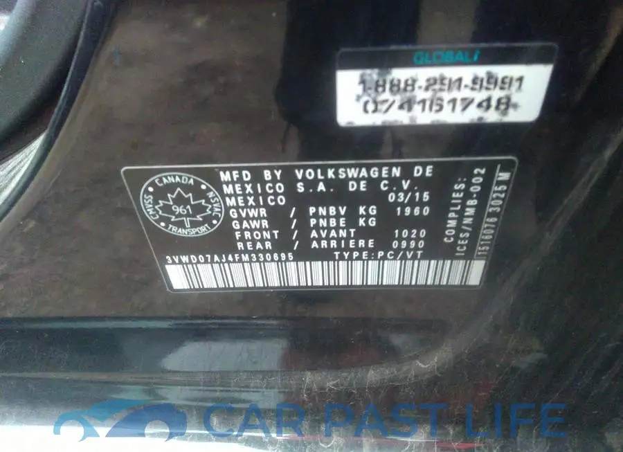 3VWD07AJ4FM330695# 9