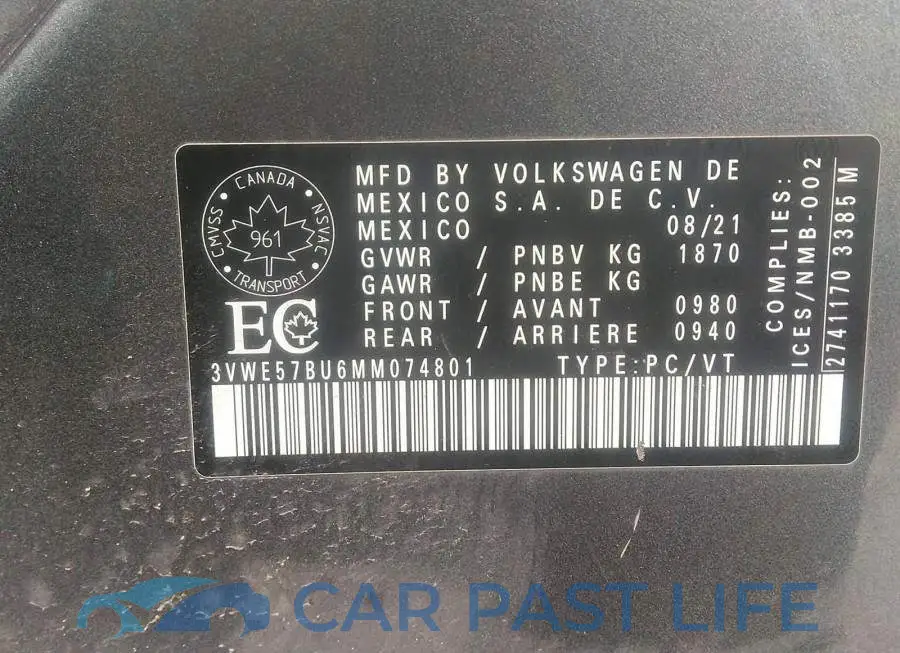3VWE57BU6MM074801# 9