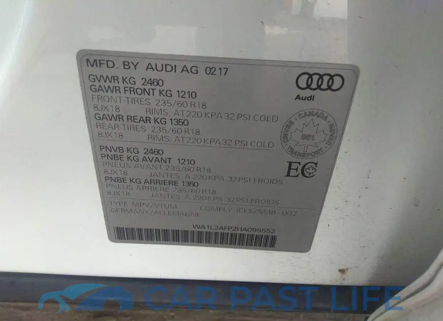 WA1L2AFP2HA099552# 9