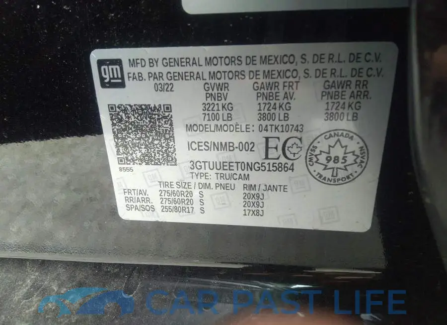 3GTUUEET0NG515864# 9