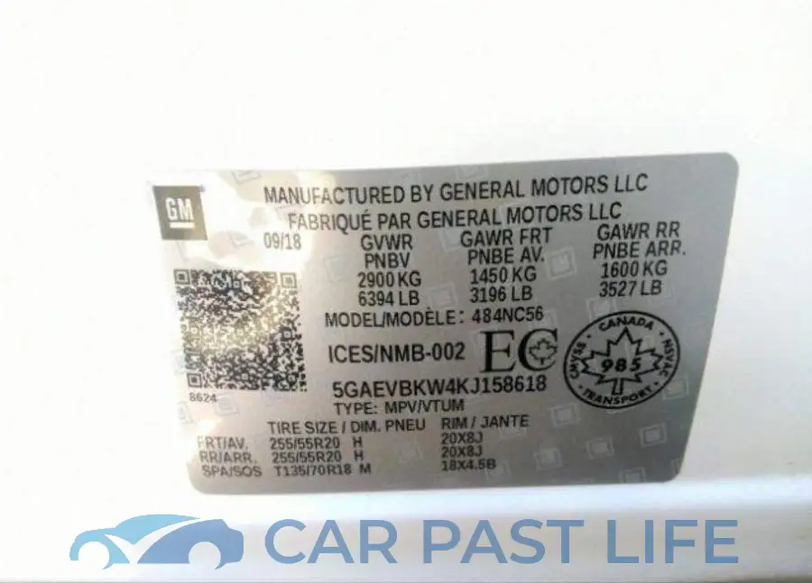 5GAEVBKW4KJ158618# 10