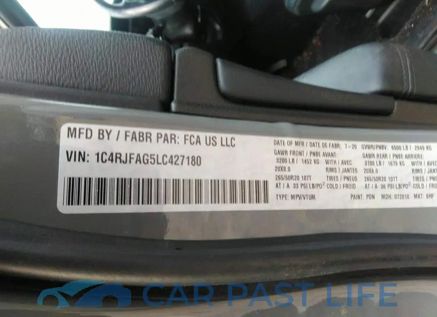 1C4RJFAG5LC427180# 9