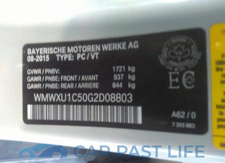 WMWXU1C50G2D08803# 9