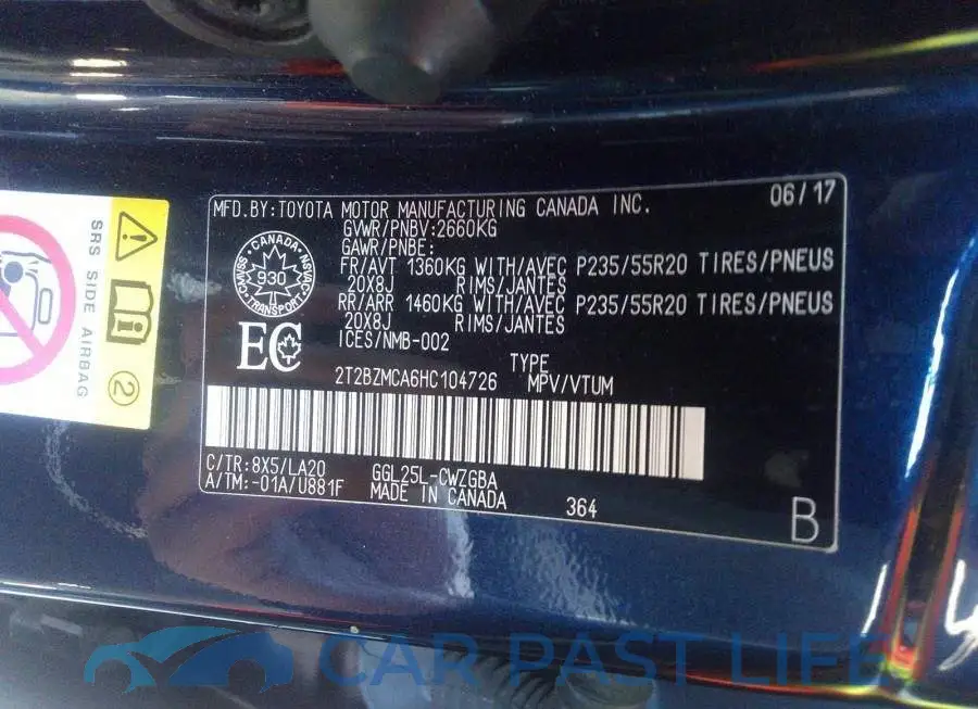 2T2BZMCA6HC104726# 9