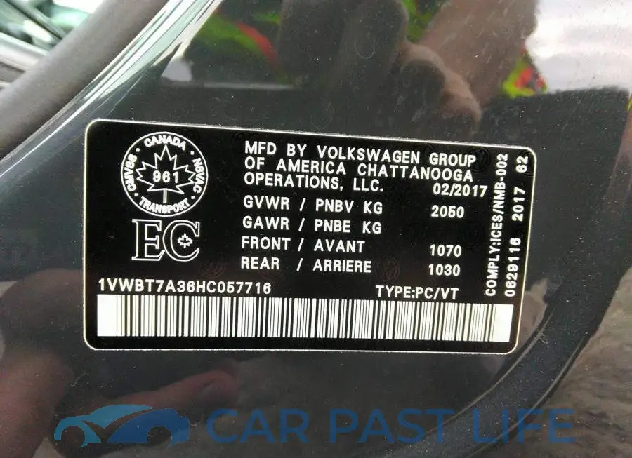 1VWBT7A36HC057716# 9
