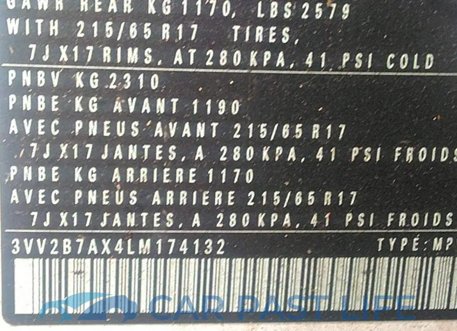 3VV2B7AX4LM174132# 9