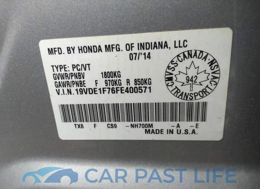 19VDE1F76FE400571# 9