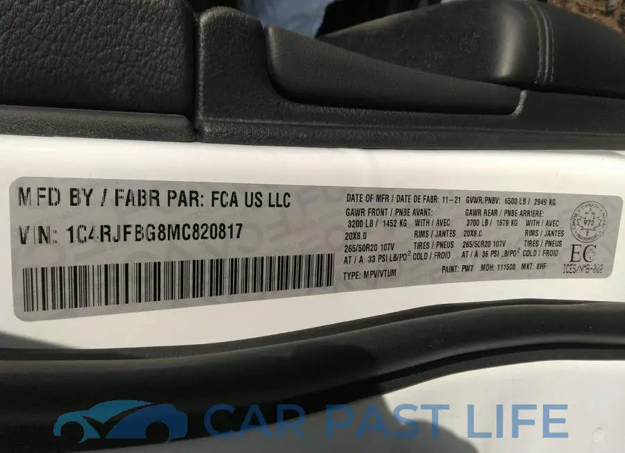 1C4RJFBG8MC820817# 9