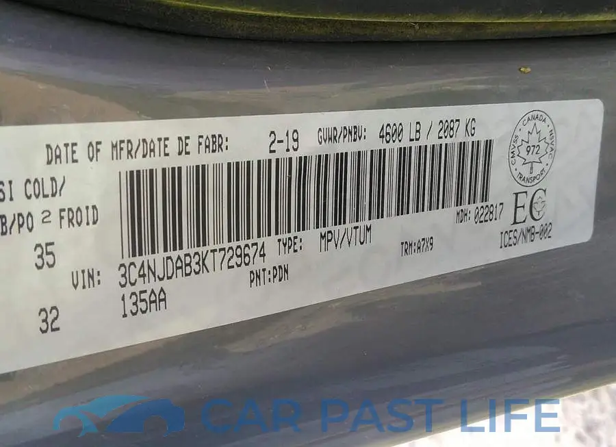 3C4NJDAB3KT729674# 9