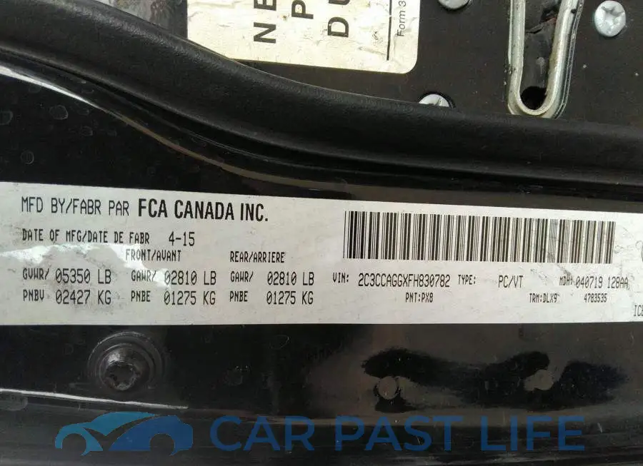 2C3CCAGGXFH830782# 9