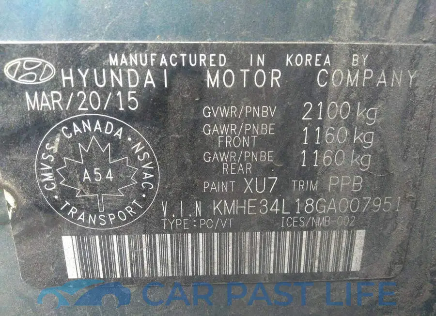 KMHE34L18GA007951# 9