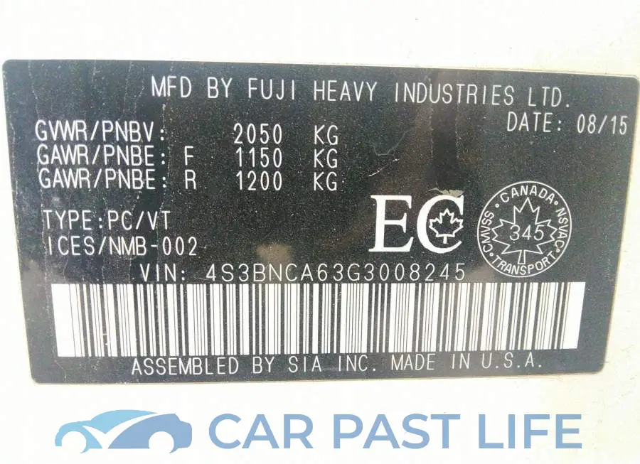 4S3BNCA63G3008245# 9